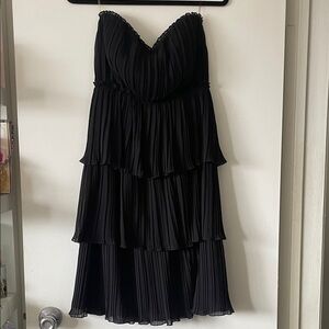 Crystal Doll Black Strapless Tiered Dress size 7 formal